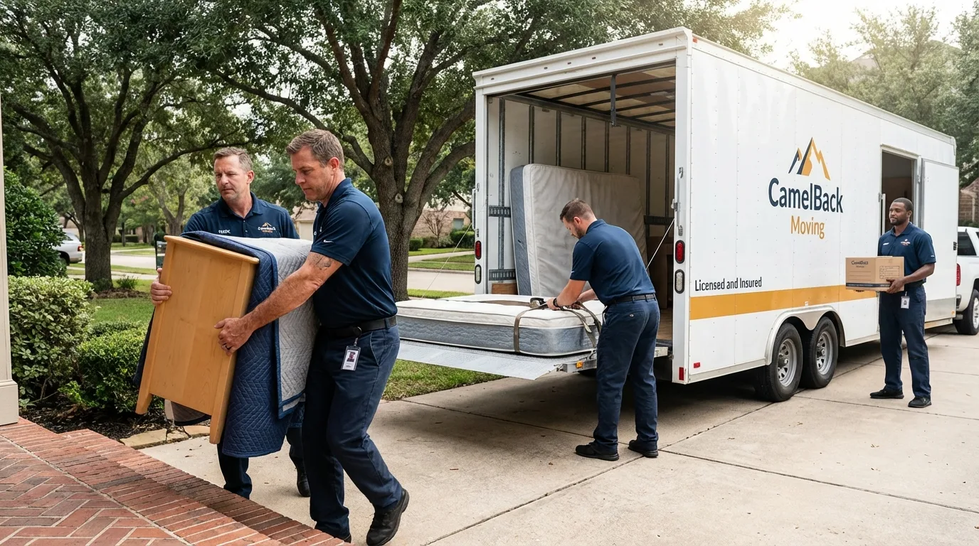 Crew loading residential truck for cross-state move from Lancaster, KY